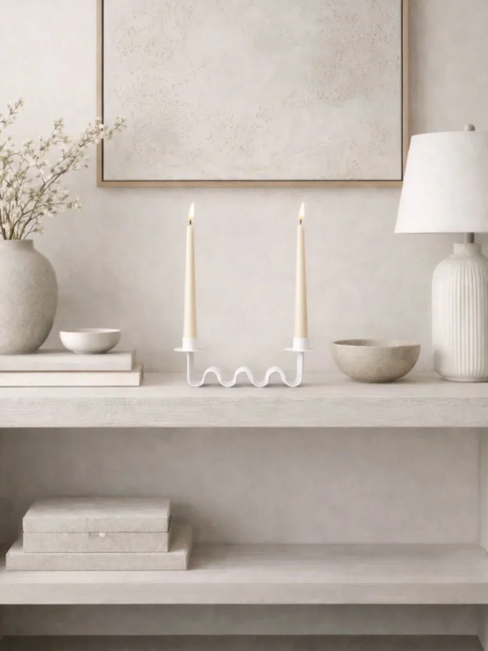 Minimalist Wavy Metal Candle Holders